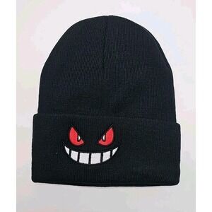 Gengar Black Beanie Skullcap Cap Inspired by Pokemon One Size